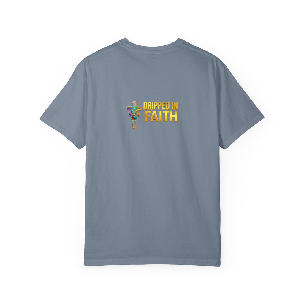 Unisex Christian Dog Grafitti T‑Shirt — "For He Shall Give His Angels Charge Over You" Inspirational Paw Print Tee