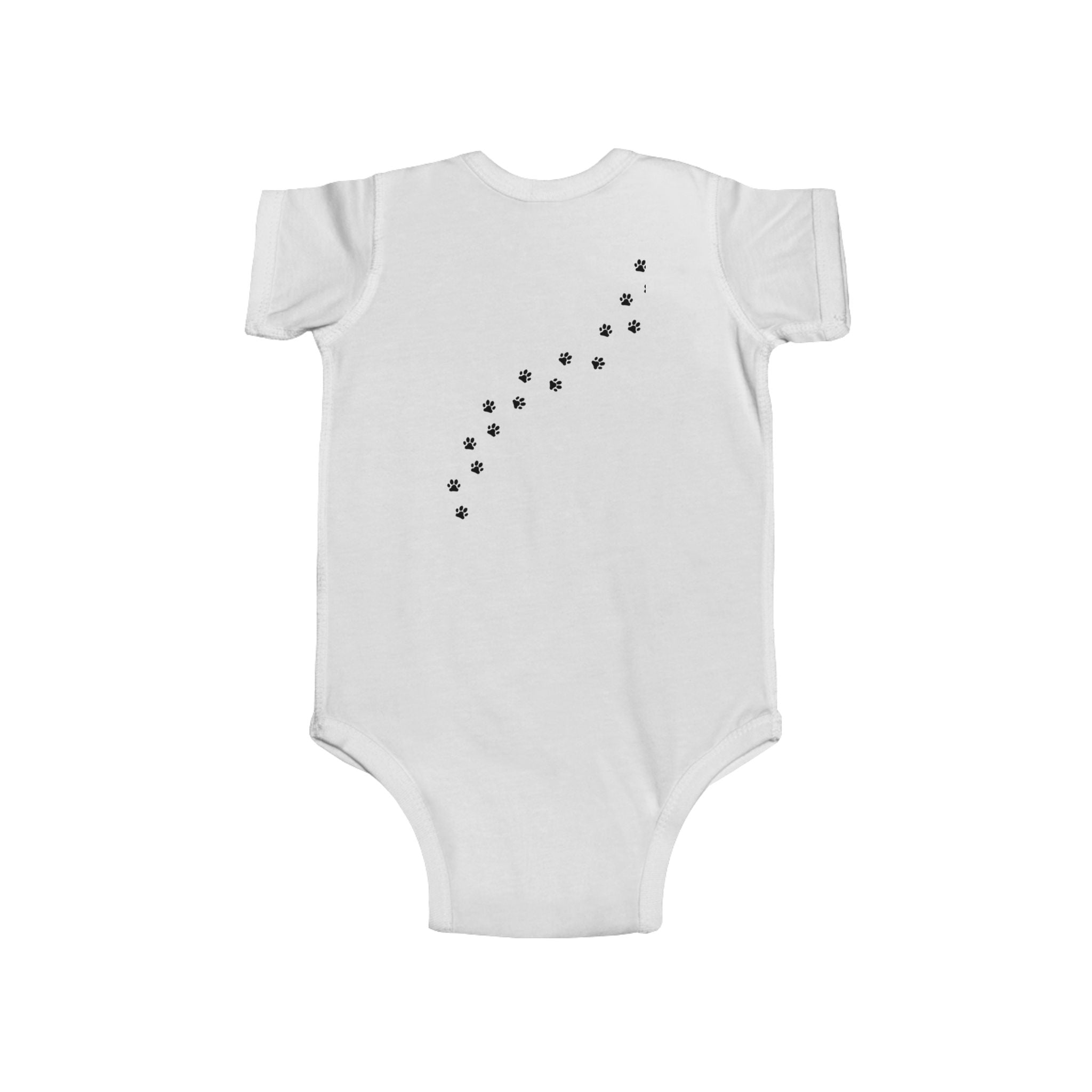 Baby Onesie Bodysuit - "Best Friends" Cute Girl & Puppy Onesie with Paw Print Back - Sizes NB to 24mos