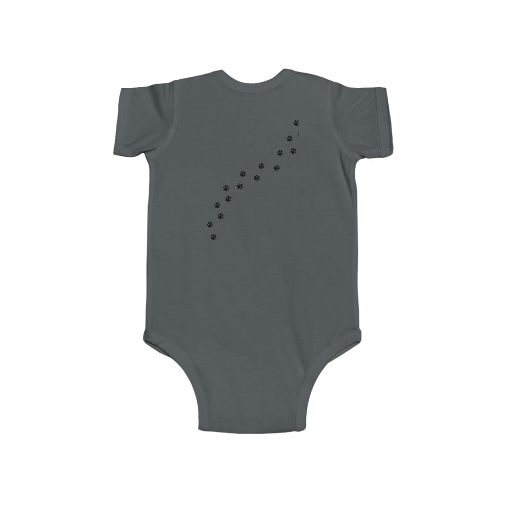 Baby Onesie Bodysuit - "Best Friends" Cute Girl & Puppy Onesie with Paw Print Back - Sizes NB to 24mos