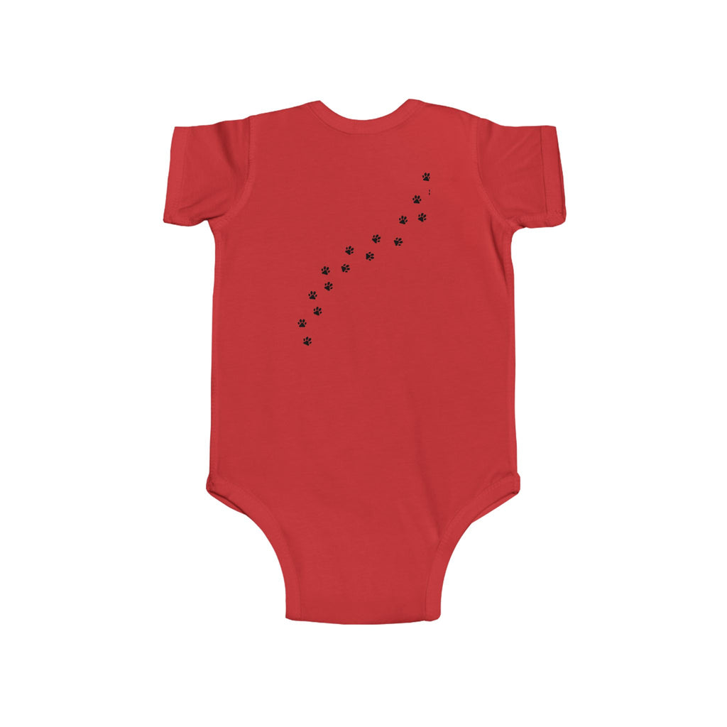 Baby Onesie Bodysuit - "Best Friends" Cute Girl & Puppy Onesie with Paw Print Back - Sizes NB to 24mos