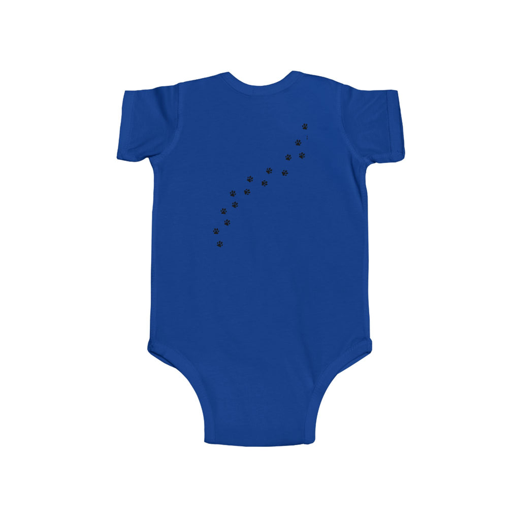 Baby Onesie Bodysuit - "Best Friends" Cute Girl & Puppy Onesie with Paw Print Back - Sizes NB to 24mos