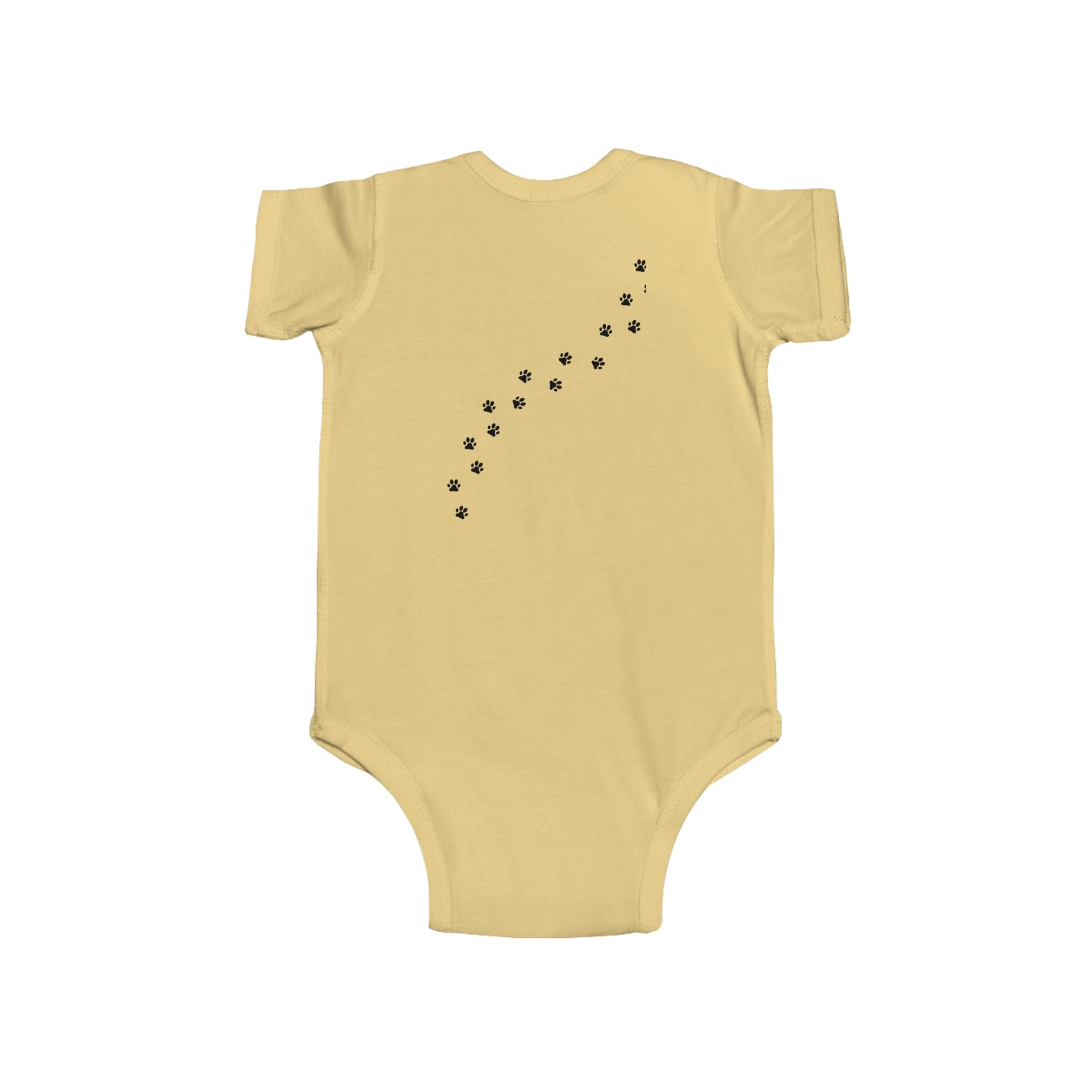 Baby Onesie Bodysuit - "Best Friends" Cute Girl & Puppy Onesie with Paw Print Back - Sizes NB to 24mos