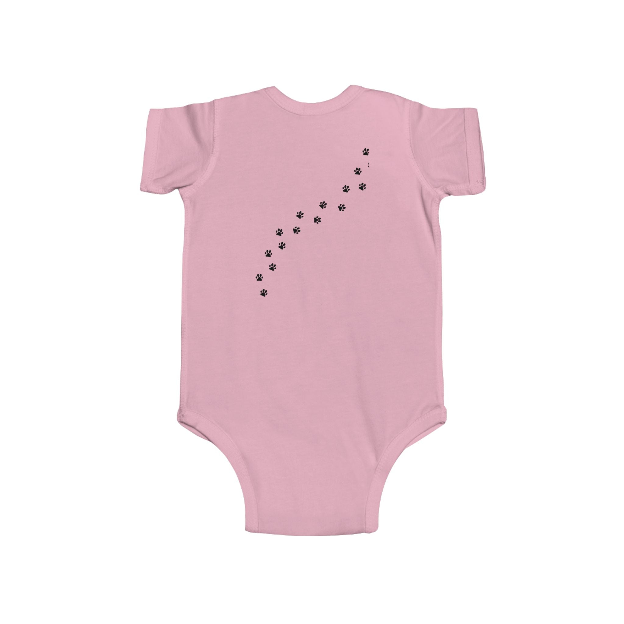 Baby Onesie Bodysuit - "Best Friends" Cute Girl & Puppy Onesie with Paw Print Back - Sizes NB to 24mos