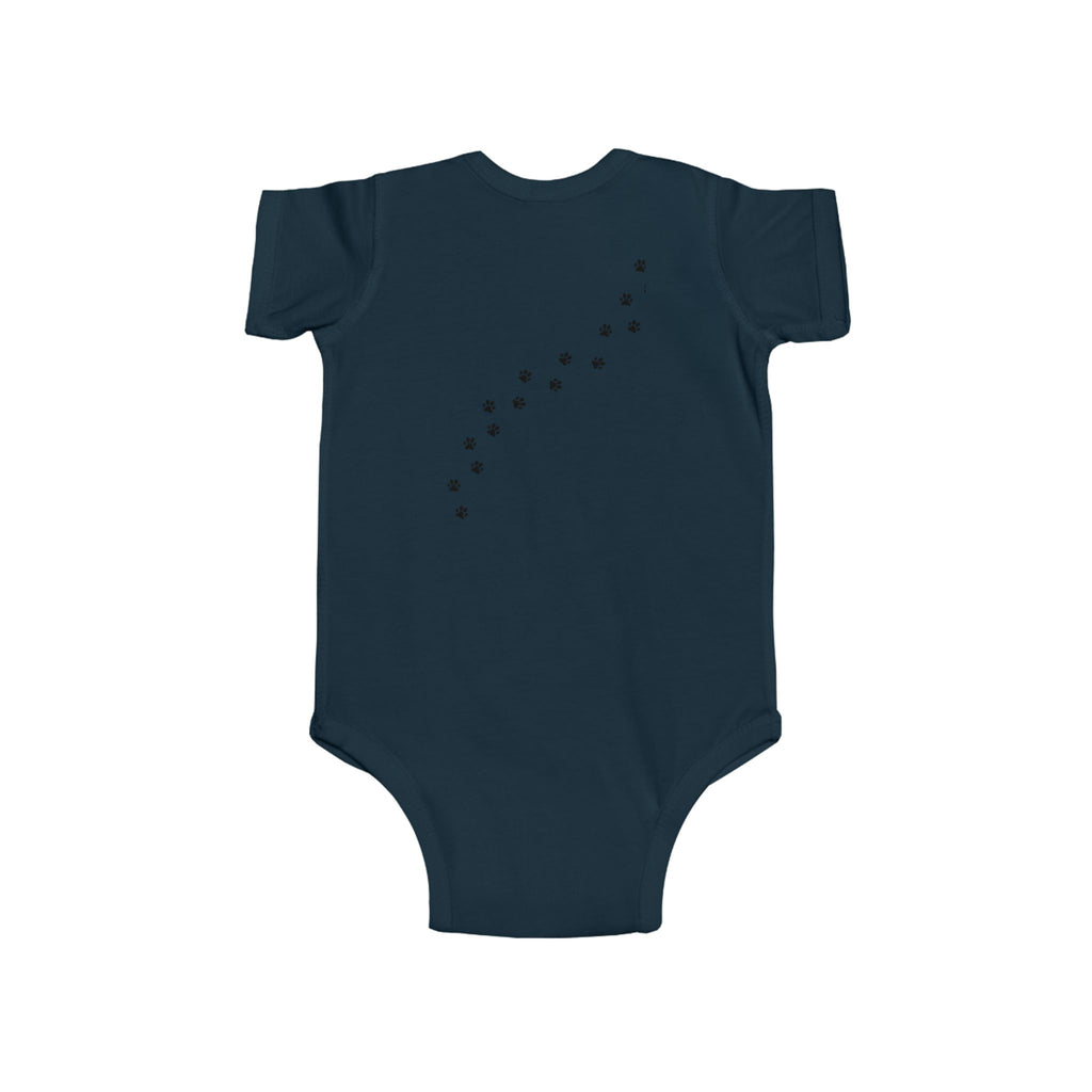 Baby Onesie Bodysuit - "Best Friends" Cute Girl & Puppy Onesie with Paw Print Back - Sizes NB to 24mos