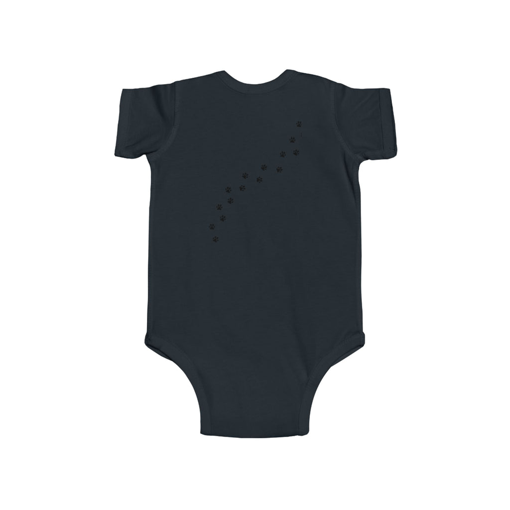 Baby Onesie Bodysuit - "Best Friends" Cute Girl & Puppy Onesie with Paw Print Back - Sizes NB to 24mos