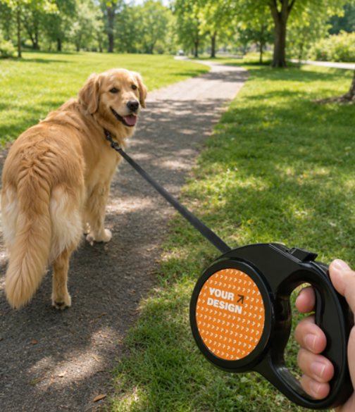 Retractable Grafitti print Pet Leash — 'For He Shall Give His Angels' Inspirational Design