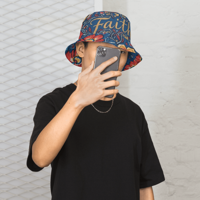 Reversible Bucket Hat – Faith inspired Flower All-Over Print
